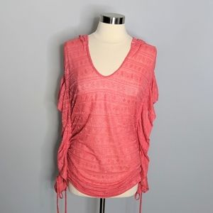 Roxy Coral Cinched Sides Coverup with Hood
